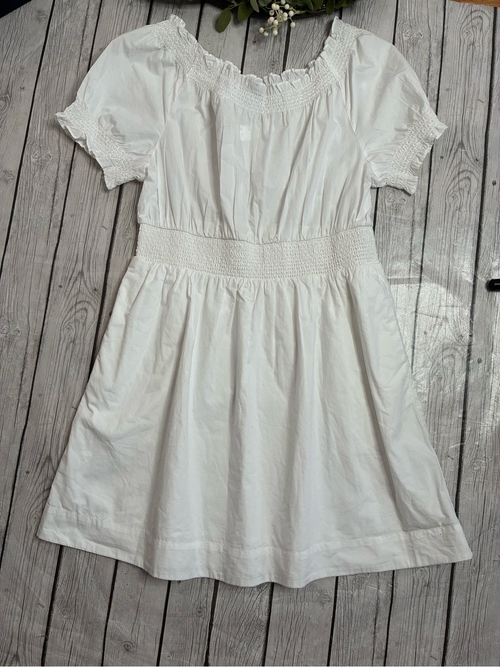 NWT/ J.Crew Smocked Puff-Sleeve Mini Dress - Picture 4 of 13